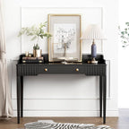 Space-Saving Black Wood Makeup Vanity Desk – Modern Computer Table - Image 7