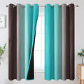 Brown and Teal Ombre Blackout Curtains by ESTELARTEXTILER