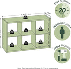 Furinno Cubicle Book Shelf, 6-Cube Bookshelf, Extra Thick Frame Horizontally & - Image 3