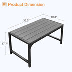 ODK Outdoor Coffee Table, Rectangle Weather-Resistant Patio Coffee Table - Image 3