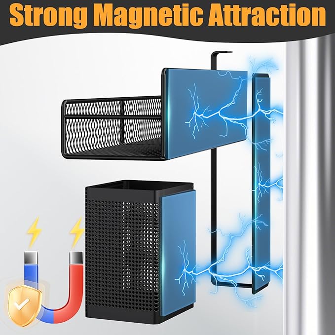 Magnetic Spice Rack for Refrigerator, 6 Pack 100% Metal Strong Magnet Shelf - Image 3