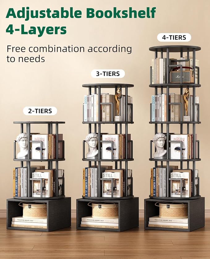 Kalrin 5 Tier Rotating Bookshelf - Image 6