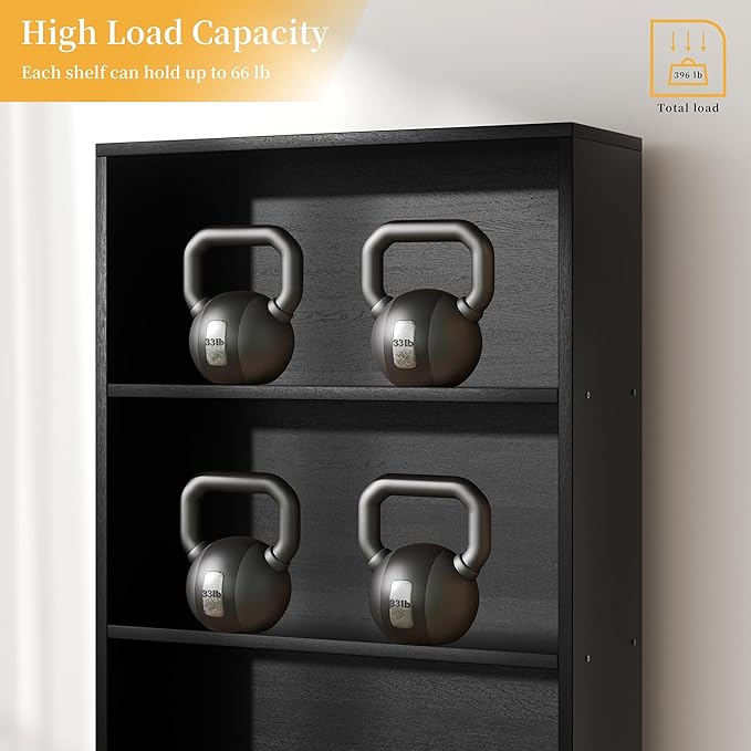 Shintenchi Bookshelf, 6-Tier Open Bookcase and Bookshelves, 6 Shelf Display - Image 7