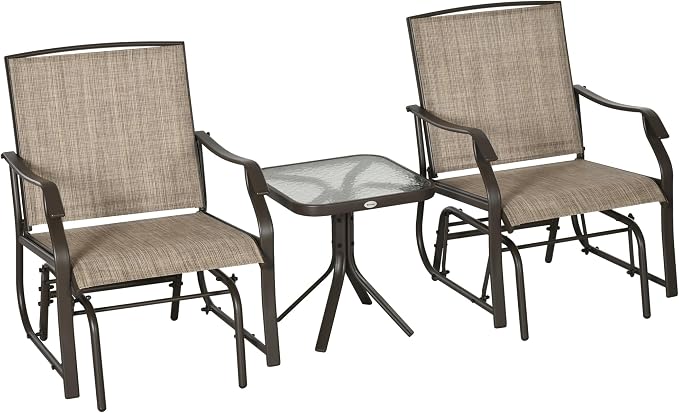 Outsunny 3 Piece Outdoor Glider Chair by Outsunny