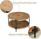 Awescuti Round Boho Wood Coffee Table - Image 5
