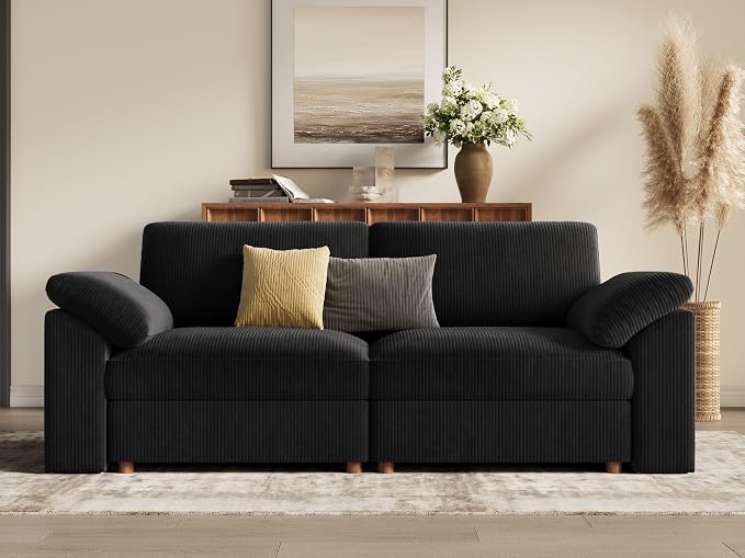 EASE MOOSE Comfty 2 Seat Couch, FSC Certified Modern Deep Seat Sectional Modular by EASEMOOSE