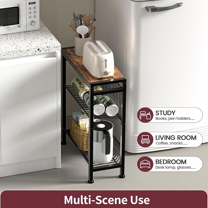 Narrow Side Table for Small Space, 3-Tier End Table - Image 4