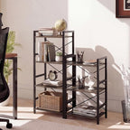 Tangkula 3-Tier Industrial Bookshelf, 16.5" Width Wooden Open Bookcase - Image 2