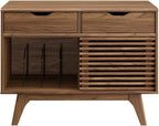 Modway Render Mid-Century Modern Vinyl Record Storage Display Cabinet, 37 Inch - Image 4