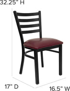 Flash Furniture HERCULES Series Black Ladder Back Metal Restaurant Chair - Image 3