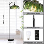 QIYIZM Glass Floor Lamp for Living Room, Mid Century Modern Brass Tall Lamp - Image 5