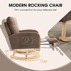 NIOIIKIT Nursery Rocking Chair, Corduroy Upholstered Rocking Chair - Image 5