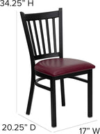 Flash Furniture 4 Pack HERCULES Series Black Vertical Back Metal Restaurant - Image 3