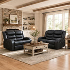 Recliner Sofa Set, 2 Piece Living Room Furniture Set, Leather Recliner Sofa by Unknown