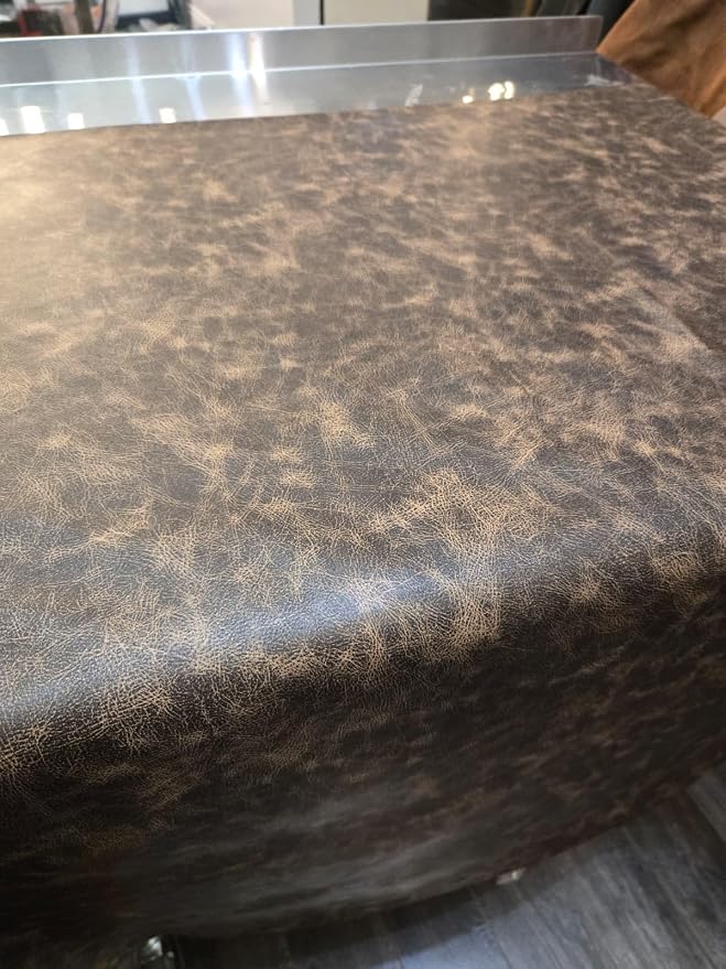 Brown Vintage Distressed Soft Faux Leather Fabric PU Peta Approved Vegan - Image 5