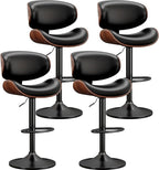 YaFiti Bar Stools Set of 4, Bentwood Adjustable Height Swivel Bar Stools by YaFiti