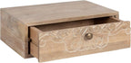 Kate and Laurel Mirza Transitional Carved Wood Floating Side Table, Natural Wood - Image 6