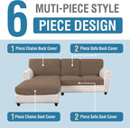 H.VERSAILTEX Sectional Couch Covers 3 Pieces Sofa Seat Cushion Covers L Shape - Image 2