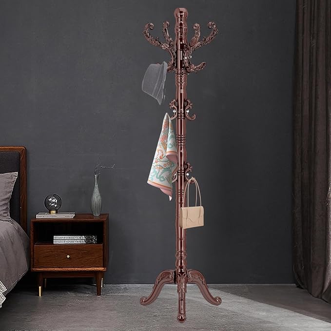 ZOZOE Wooden Classic Coat Rack Stand, Solid Wood Coat Rack Freestanding - Image 7