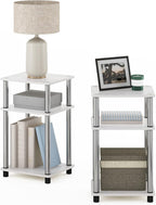 Furinno JUST Side Table Set of 2, 3-Tier Modern End Tables, Open Shelves Night - Image 6