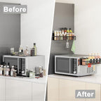 Aufworld Magnetic Spice Rack for Refrigerator, 2 Pack Magnetic Shelf, Fridge - Image 7