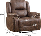 EBELLO Faux Leather Manual Recliner Chair, 1 Seater Reclining Sofa Chair - Image 2