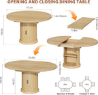 Jocoevol 47″–63″ Extendable Round Dining Table - Image 2