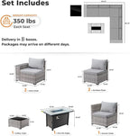 ovios 7 Pieces Patio Furniture Set, Outdoor Wicker Sectional Sofa - Image 8