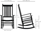 Outsunny Outdoor Rocking Chair, Patio Wooden Rocking Chair - Image 3