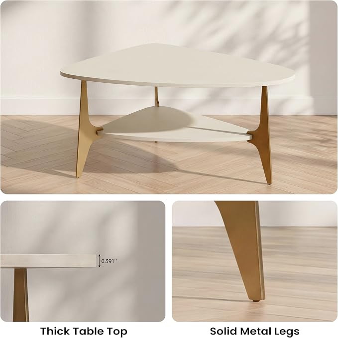 MWOOD Triangle Coffee Table, 33.5″‌ Modern Coffee Table - Image 3