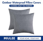 MIULEE Pack of 2 Decorative Outdoor Solid Waterproof Throw Pillow Covers Faux - Image 6