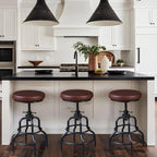 LOKKHAN Industrial Bar Stools-Swivel Leather Metal Bar Stool-20-27 Inch Tall - Image 6