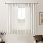 Natural Pinch Pleat Linen Kitchen Curtains 45 Inches Long 2 Panels Set | - Image 6