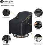 Patio Swivel Chair Cover 4 Pack, Waterproof Heavy Duty Outdoor Chair Covers - Image 4