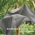 EMME Muslin Blankets for Adults Throw Blanket for Couch Breathable Gauze Soft - Image 5