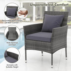 Tangkula 3-Piece Patio Furniture Set, PE Wicker Conversation Bistro Set w/A - Image 8