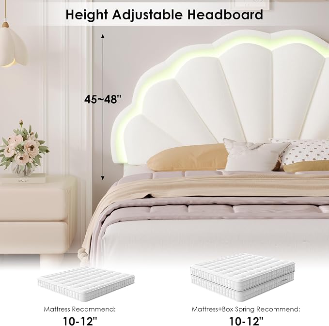 HIFIT Queen Upholstered Smart LED Bed Frame - Image 7