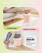 B FSOBEIIALEO Storage Ottoman Foldable, Sunflower Shaped Small Footrest - Image 5