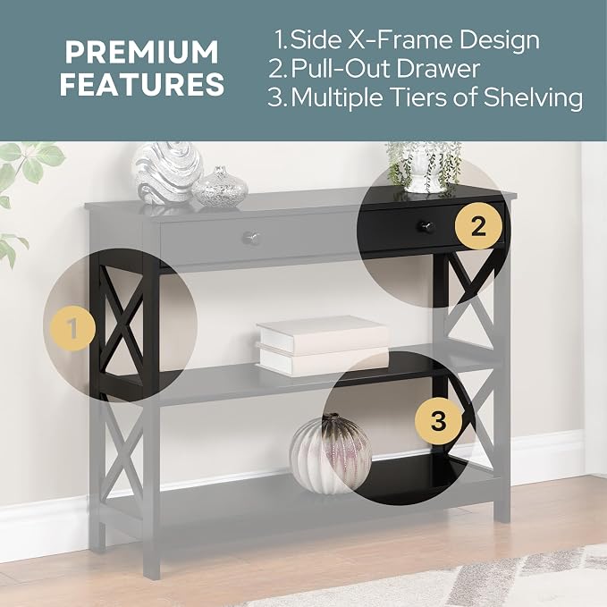Convenience Concepts Oxford 1-Drawer Console Table 39.5" - Image 6