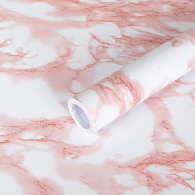 practicalWs White/Pink Marble Contact Paper Granite Peel and Stick Countertops by practicalWs