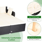 Tangkula Outdoor Rattan Daybed, Wicker Furniture - Image 6