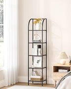 Hzuaneri Bookcase Bookshelf, Tempered Glass Arched Bookshelf - Image 8