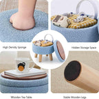 Wimarsbon Storage Ottoman, Modern Round Footrest - Image 4