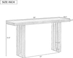 59" Console Table Sofa Table for Entryway, Oak Veneer Console Table Mid-Century - Image 2