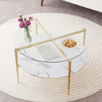 LumFurn Round Coffee Table for Living Room, Mid-Century Modern Design, D30 x H17 by LumFurn