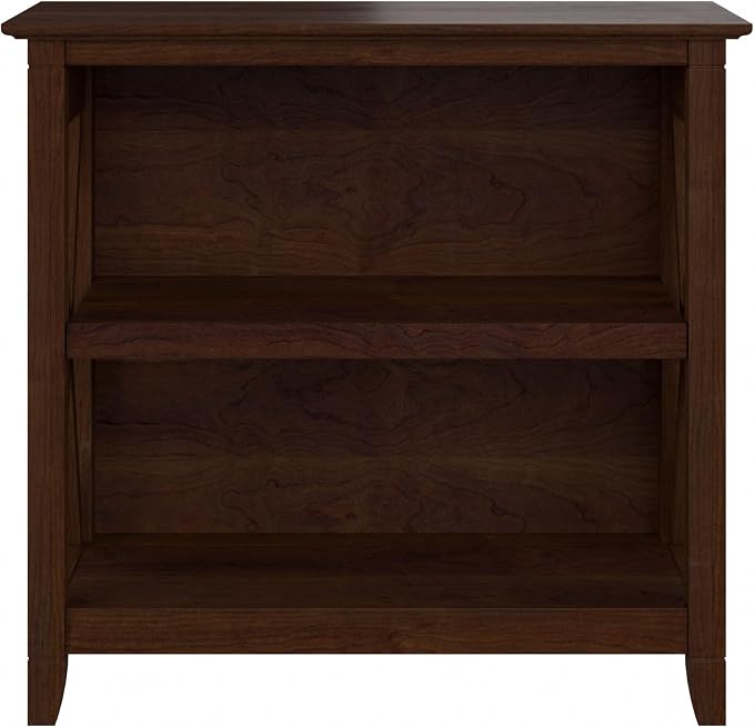 Bush Home Key West Small 2 Shelf Bookcase in Bing Cherry, Compact Home Organizer - Image 4