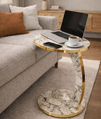 Luxury C Shaped Golden Effect Side Table - Image 4