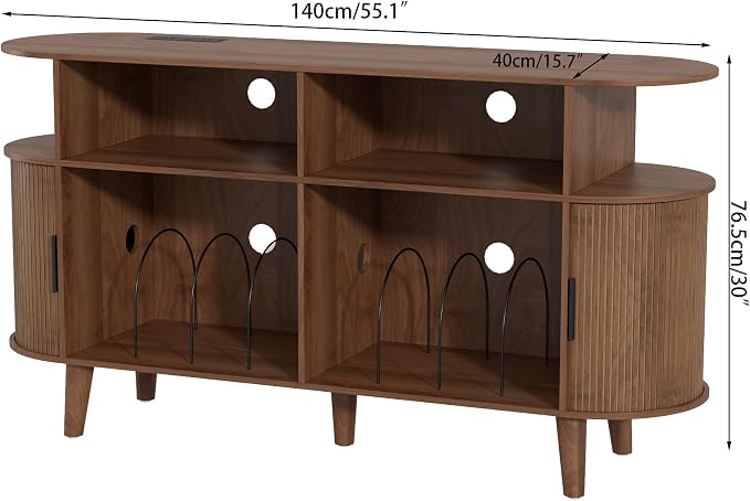LUVIOHOME Large Round Record Player Stand - Image 7