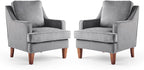 VINGLI Grey Accent Chairs Set of 2, Mid Century Modern Chairs, Upholstered by VINGLI