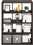Furinno Simple Cube Storage Organizer, 12-Cube Display Shelf, Open Back - Image 5